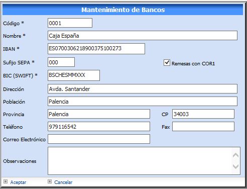 Definición de bancos