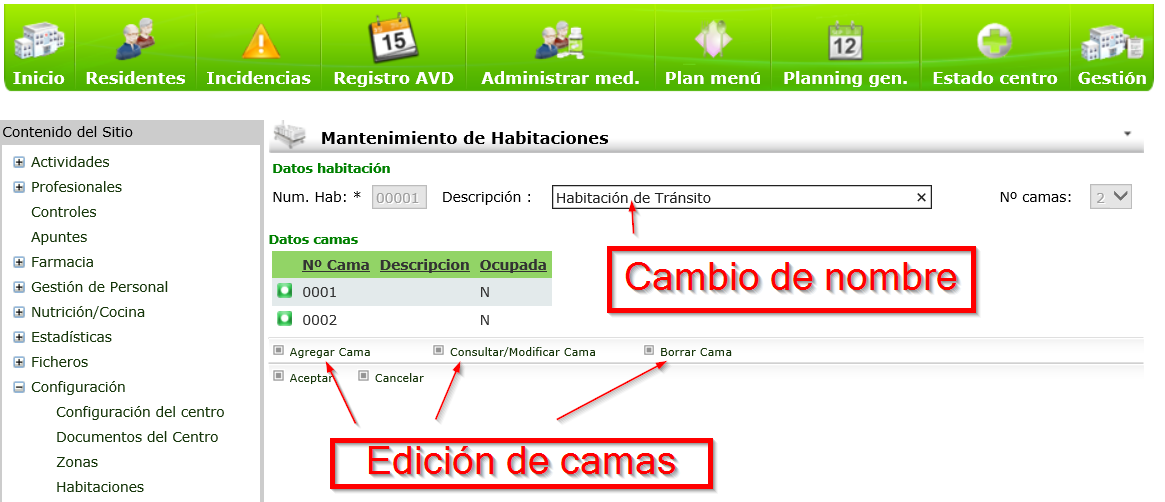Geriges - Mantenimiento de camas