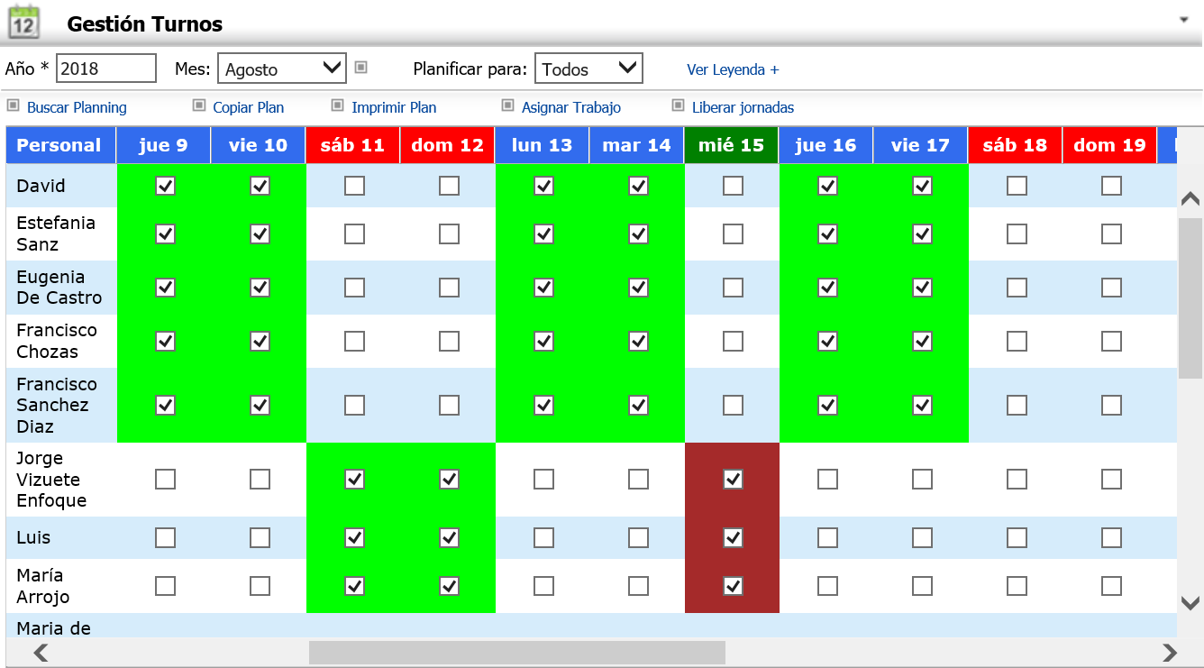 Asignación de Disponibilidad de Trabajadores