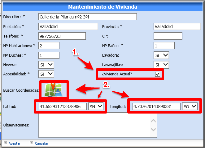 Definición de la ubicación de la Vivienda Habitual